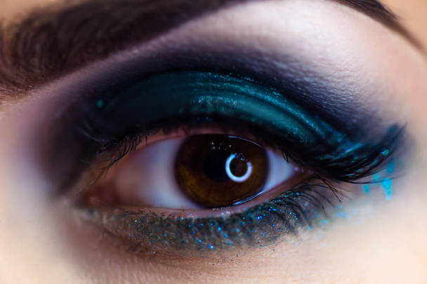 beautiful woman makeup eye macro - Photo, Image
