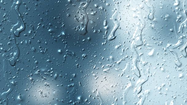 natürliches Süßwasser Tropfen Regen auf Glas Textur - Foto, Bild