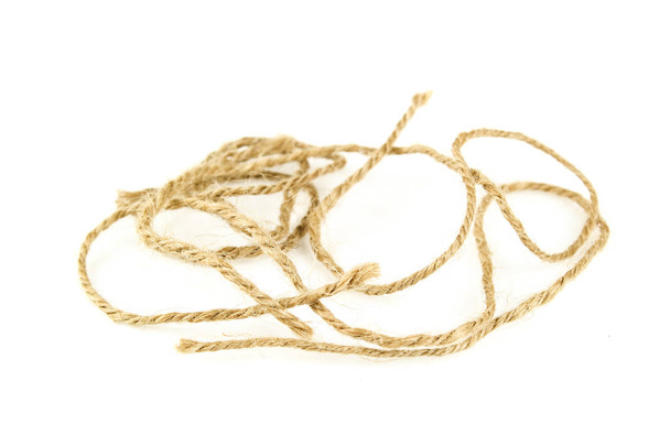 Natural fiber manila rope, isolated on white background - Foto, Imagen