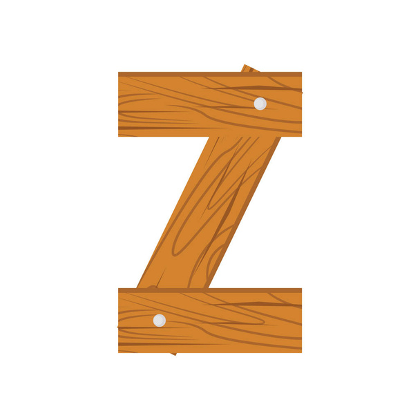 fából készült ábécé Z betű - Vektor, kép