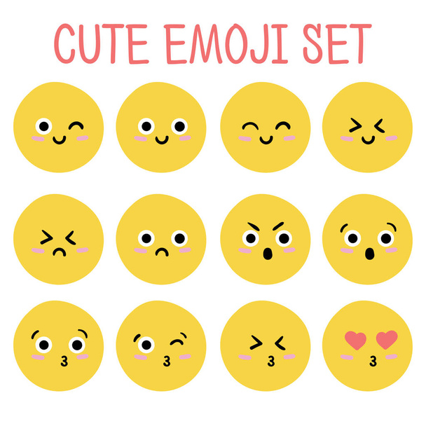 Cute emoji set. Vector.  - Vector, Image