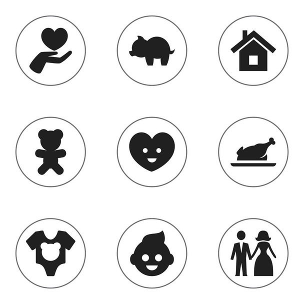 Σύνολο 9 επεξεργάσιμο λαοί εικονίδια. Περιλαμβάνει σύμβολα όπως ψυχή, παιχνίδι, Μωρό, και περισσότερο. Μπορεί να χρησιμοποιηθεί για Web, Mobile, Ui και σχεδίασης γραφήματος. - Διάνυσμα, εικόνα