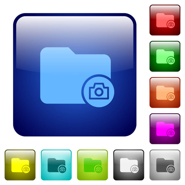 Directory momentopname kleur vierkante knoppen - Vector, afbeelding