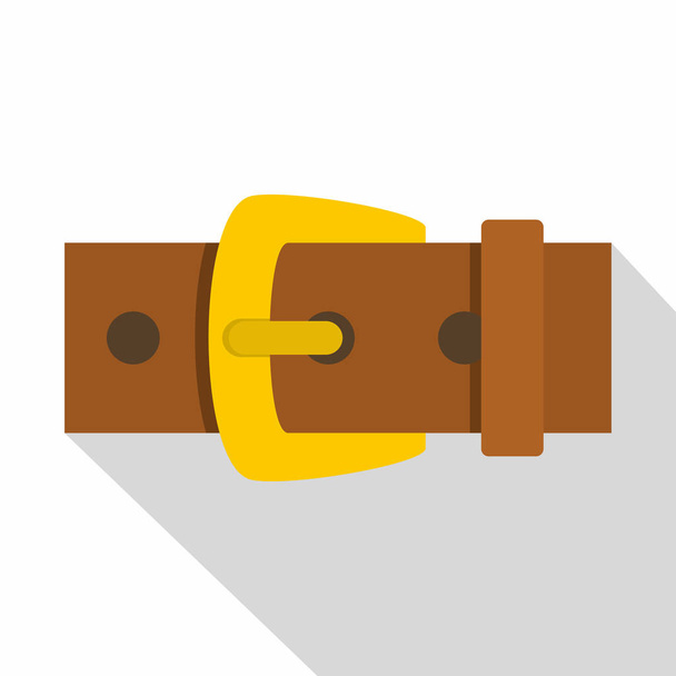 Gold buckle icon, flat style - Vektor, obrázek