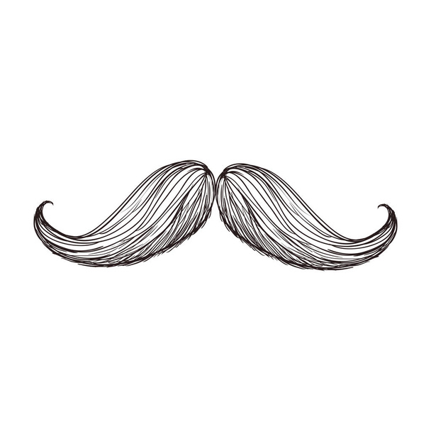 Vintage męski wąsy - Wektor, obraz