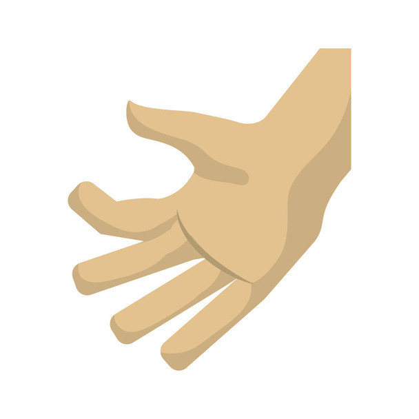 Hand touching something - Vector, Image