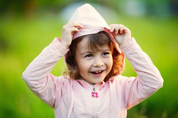 cute little girl hood in summer park - Fotografie, Obrázek
