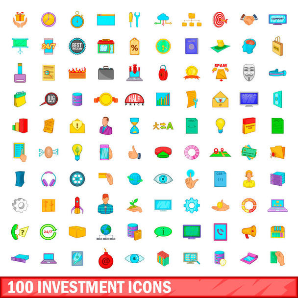 Ensemble de 100 icônes d'investissement, style dessin animé
 - Vecteur, image