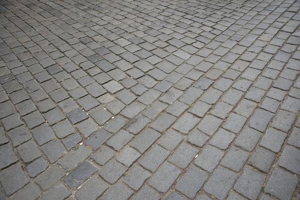 Kamienna droga z granitu w Pradze - Zdjęcie, obraz