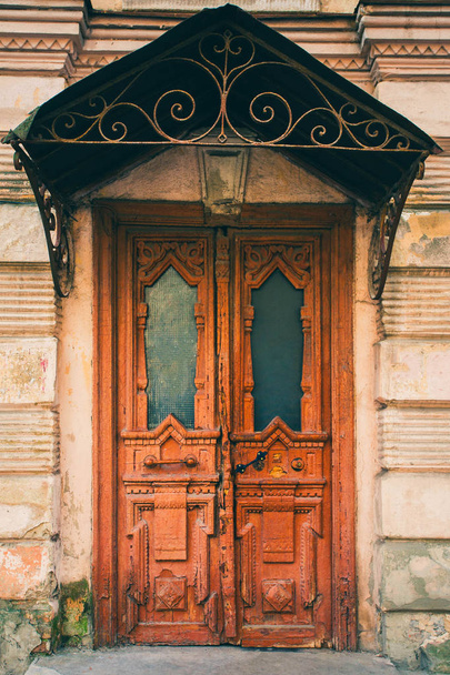 Old door vintage bakground, The old door in the old house. - Фото, изображение