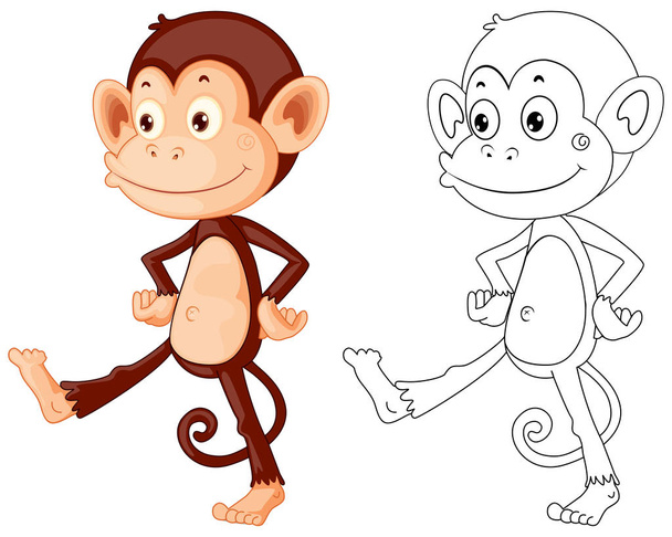 Doodle Tierfigur für Affen - Vektor, Bild