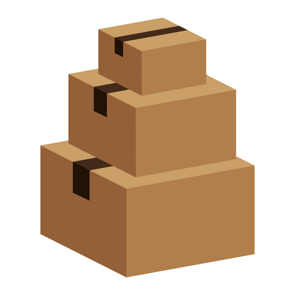 caja de cartón icono de embalaje
 - Vector, Imagen