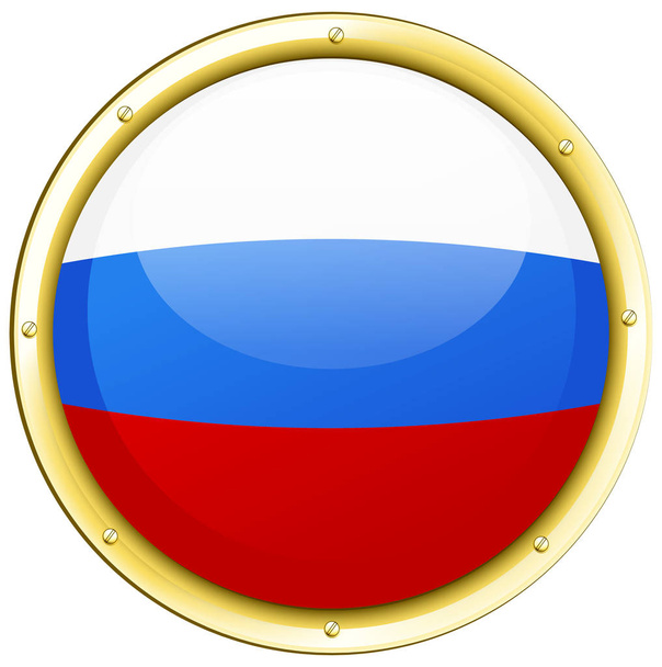 Venäjän lippu pyöreä painike
 - Vektori, kuva