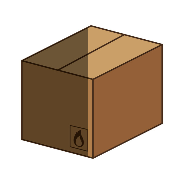 kartonnen doos verpakking pictogram - Vector, afbeelding