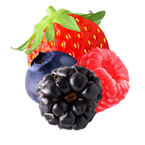 Fresh berries isolated on white background.  - Фото, изображение