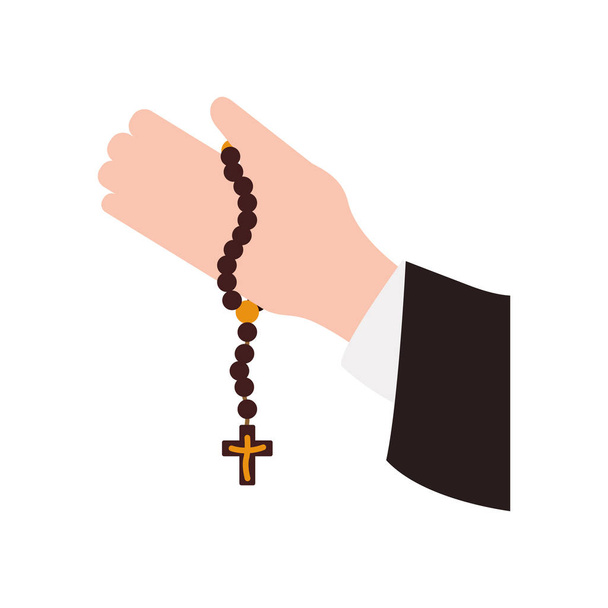 Rosary catholic faith - Vector, Image