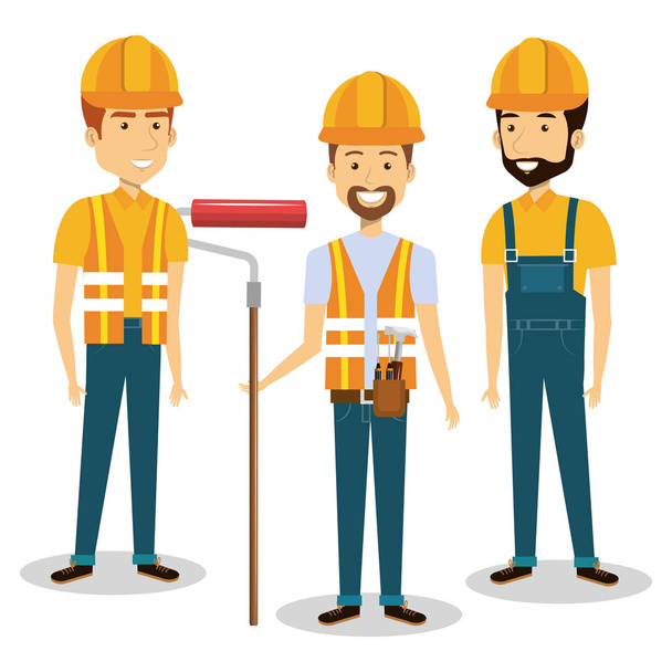 professional construction people characters - Vector, Image