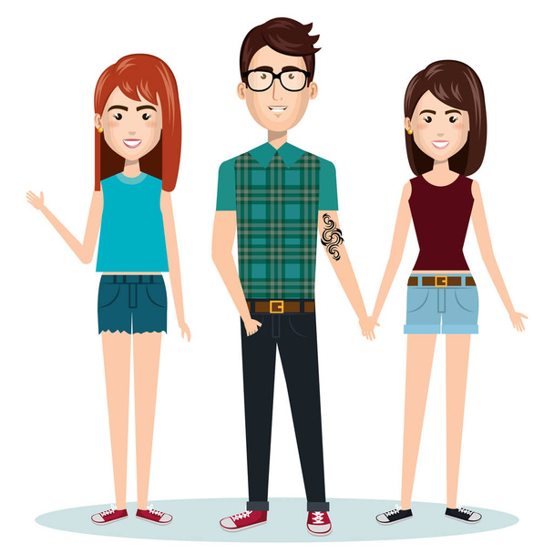 young people style characters - Vector, Image