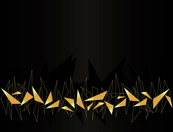 Abstract golden geometric background vector with triangles. - Vector, Image