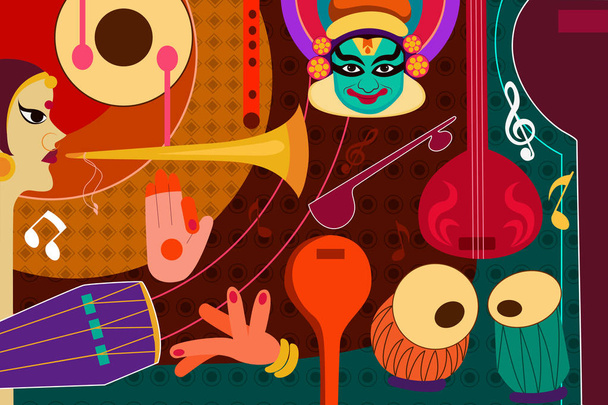 Abstract Music collage background - Вектор,изображение