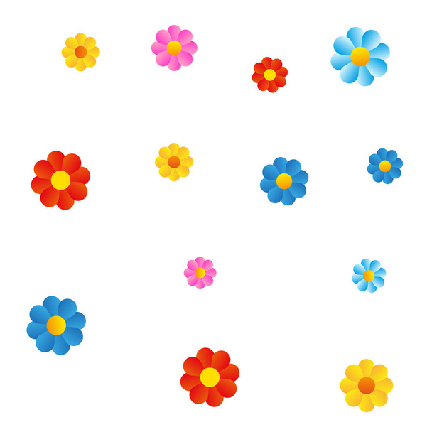 Farbe Blumen auf weißem Hintergrund - Vektor, Bild