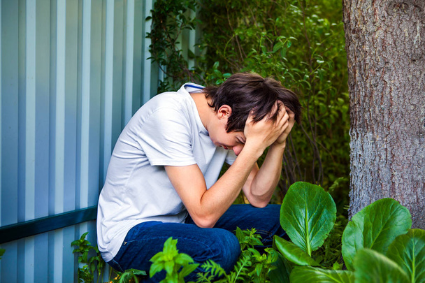 Sad Young Man outdoor - Foto, Imagem