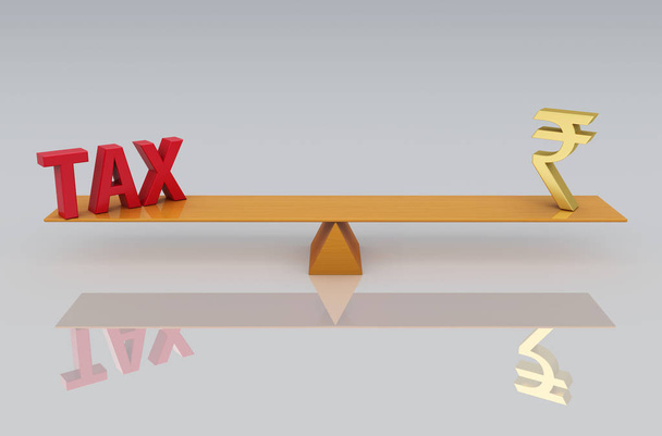     Налоговая концепция с символом рупии
  - Фото, изображение