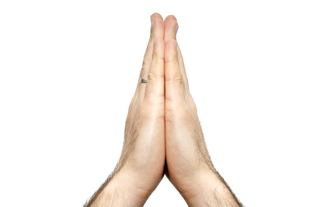 Prière religion signe homme poignet isolé
 - Photo, image