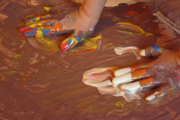 Painting art with hands - Photo, Image
