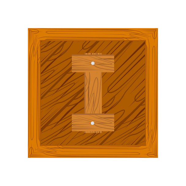дерев'яна блокова абетка I літера
 - Вектор, зображення