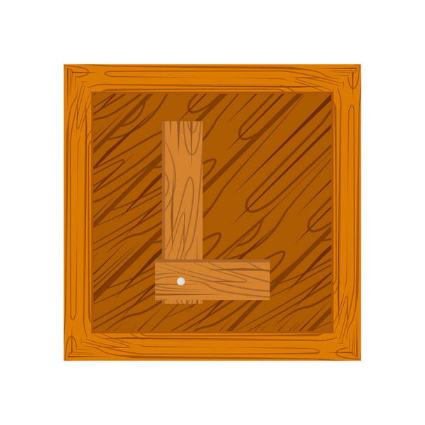 fából készült ábécé L betűre - Vektor, kép