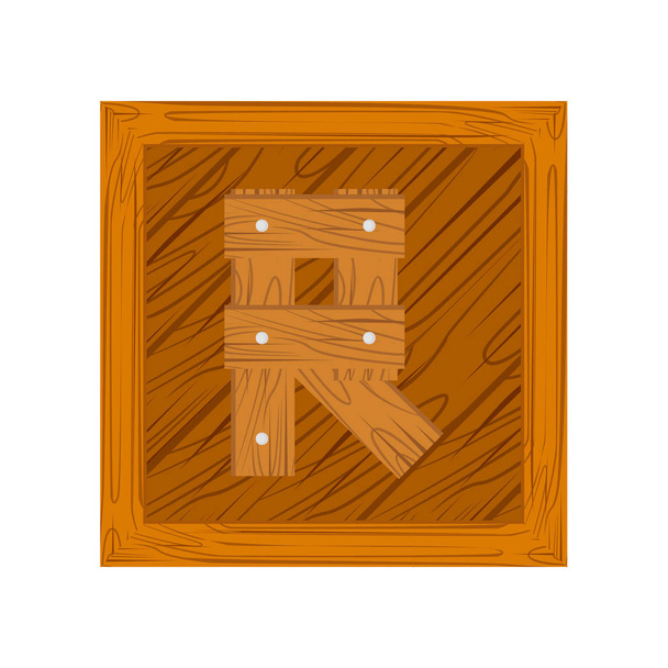 dřevěný blok abecedy R dopis - Vektor, obrázek