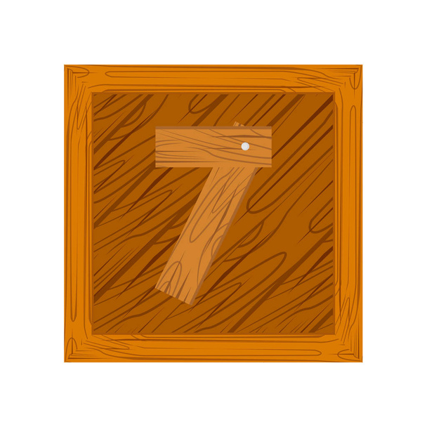 Numéro sept fait de planches en bois
 - Vecteur, image