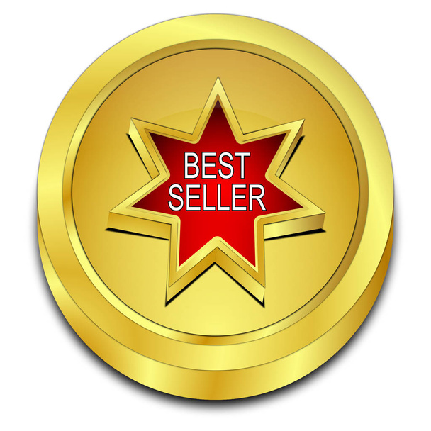 Кнопка Bestseller - 3D иллюстрация
 - Фото, изображение