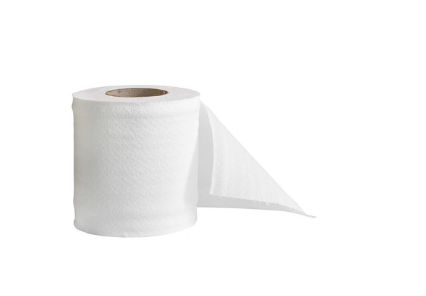 toiletpapier of toiletpapier dat op wit is geïsoleerd - Foto, afbeelding