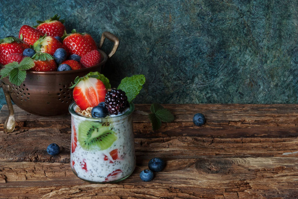 Fresh berries and yogurt - Fotó, kép