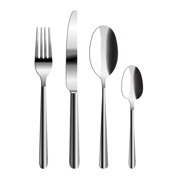 Silver Cutlery Set - Вектор,изображение