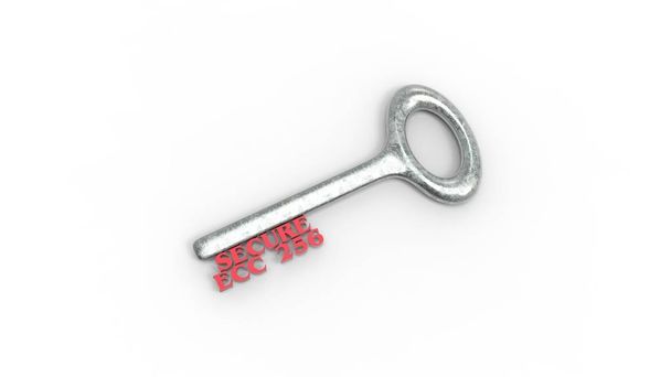 3D рендеринг ключа шифрованным методом с белым фоном
 - Фото, изображение