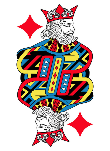 King of Diamonds isolated French Version - Vector, Image
