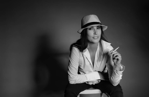 woman with cigarette - Photo, Image