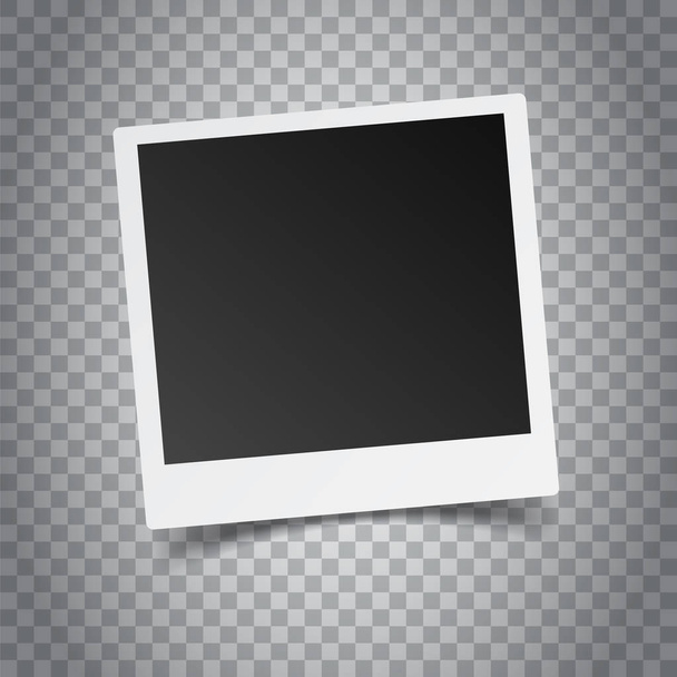 Blank photo frame on grey background. Vector illustration. - Vektor, Bild