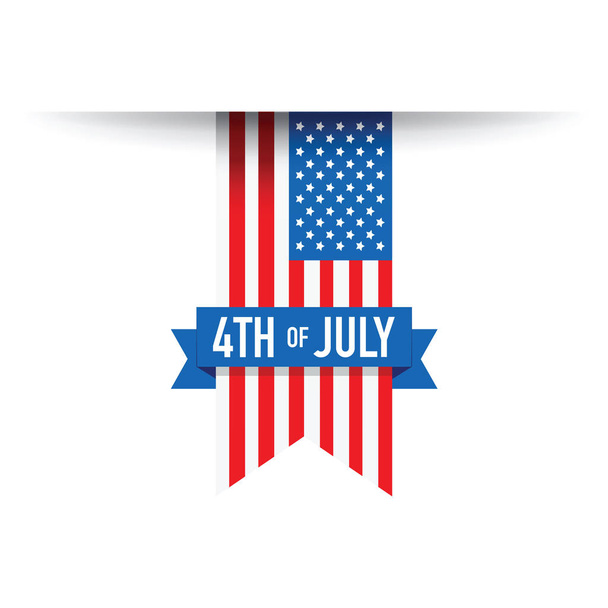 USA happy 4th July flag - Διάνυσμα, εικόνα