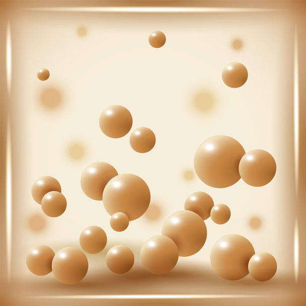 White chocolate balls on abstract background. - Vetor, Imagem