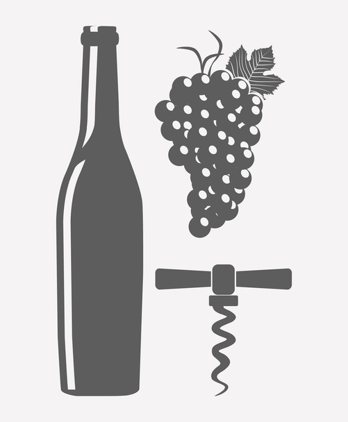 ikona láhve vína - Vektor, obrázek