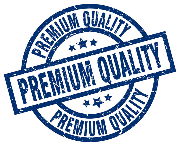 premium quality blue round grunge stamp - Вектор,изображение