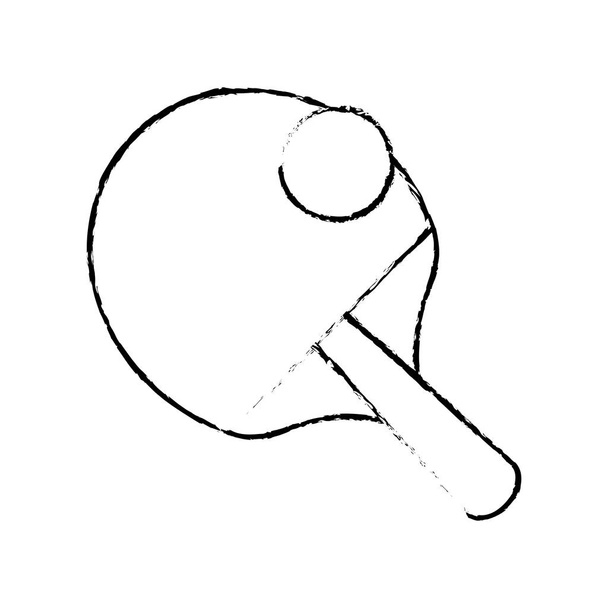 Ракетка для пинг-понга и скетч с изображением мяча
 - Вектор,изображение