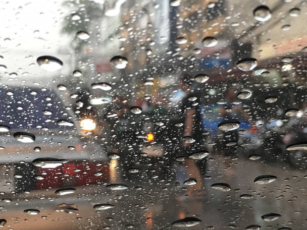 rain drops on glass background - Foto, afbeelding