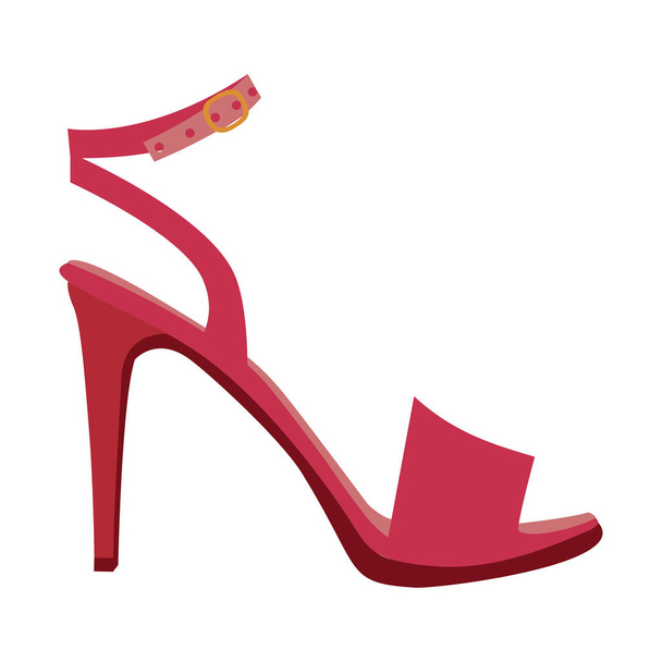 color silhouette of high heel sandal shoe - Vector, Image