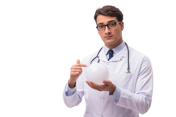 Docteur avec boule de cristal isolé sur fond blanc
 - Photo, image