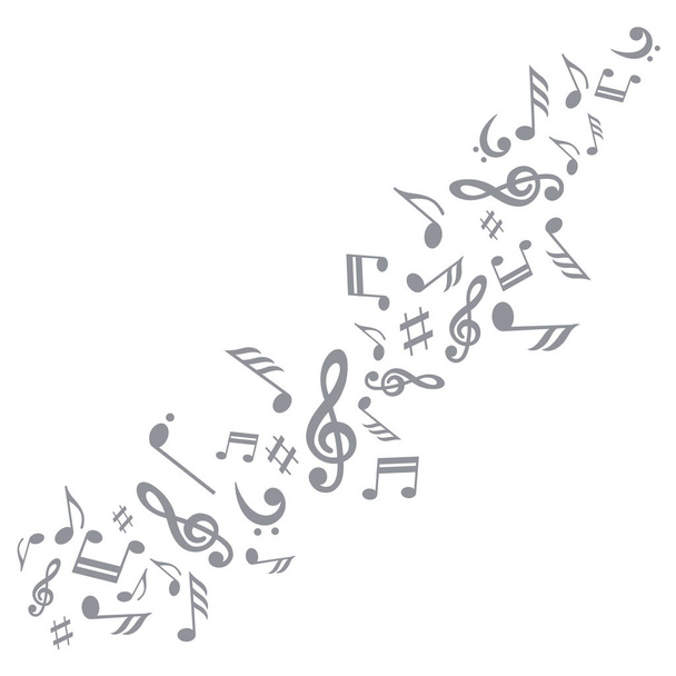 Swirl of musical symbols - Vector, afbeelding